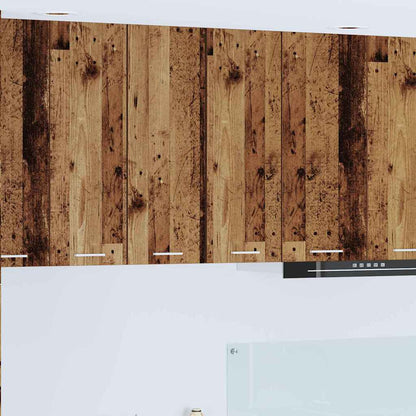 Hanging Cabinet 2 pcs Old Wood and White 30 x 31 x 80 cm