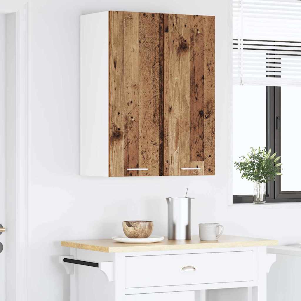 Hanging Cabinet 2 pcs Old Wood and White 30 x 31 x 80 cm