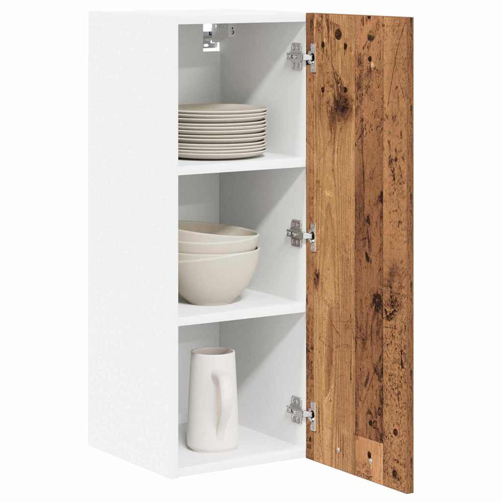Hanging Cabinet 2 pcs Old Wood and White 30 x 31 x 80 cm