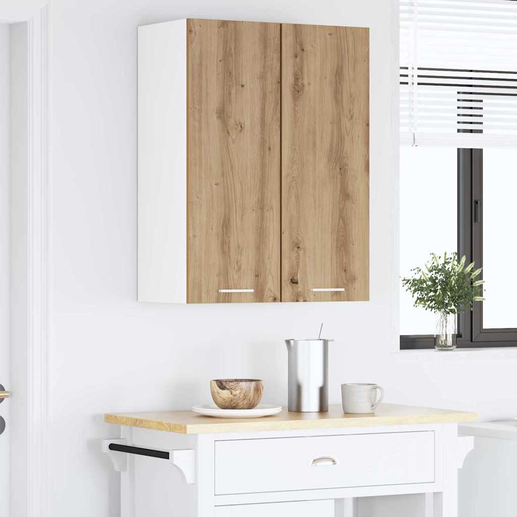 Hanging Cabinet with Door Artisan Oak and White 30 x 31 x 80 cm