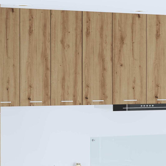 Hanging Cabinet 2 pcs Artisan Oak and White Engineered Wood