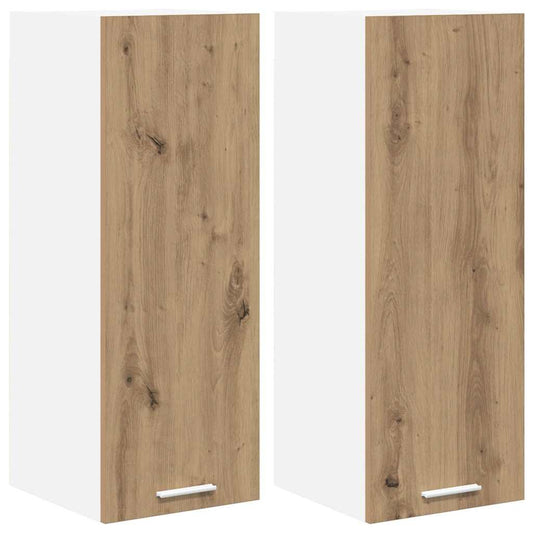 Hanging Cabinet 2 pcs Artisan Oak and White Engineered Wood