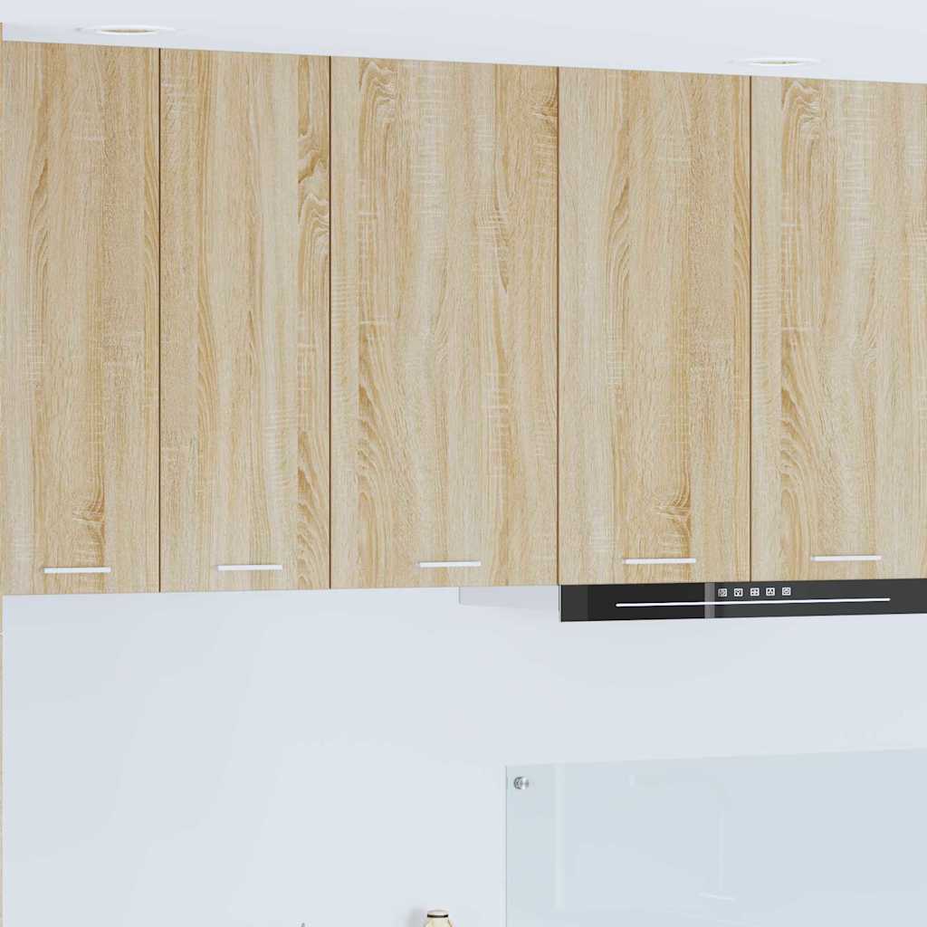 Hanging Cabinet with Door Sonoma Oak and White 40 x 31 x 80 cm