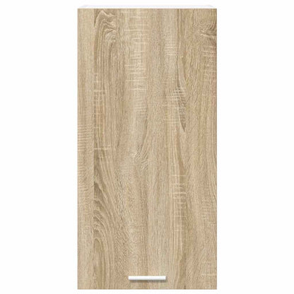 Hanging Cabinet with Door Sonoma Oak and White 40 x 31 x 80 cm