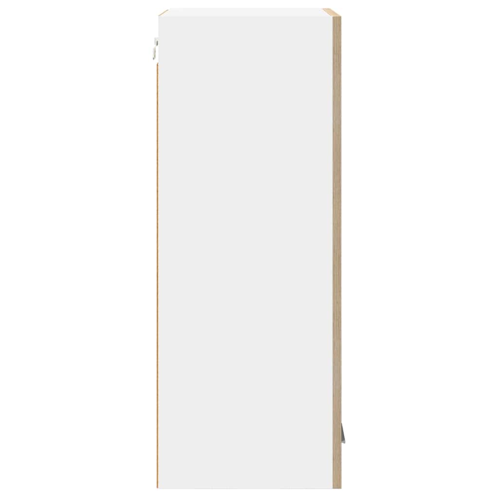Hanging Cabinet with Door Sonoma Oak and White 40 x 31 x 80 cm