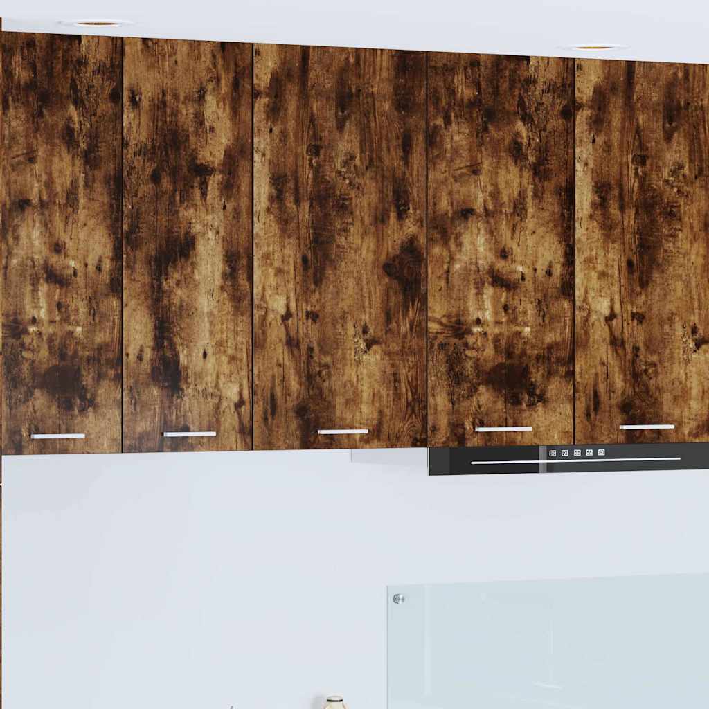 Hanging Cabinet with Door Smoked Oak and White 40 x 31 x 80 cm