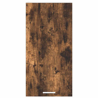 Hanging Cabinet with Door Smoked Oak and White 40 x 31 x 80 cm