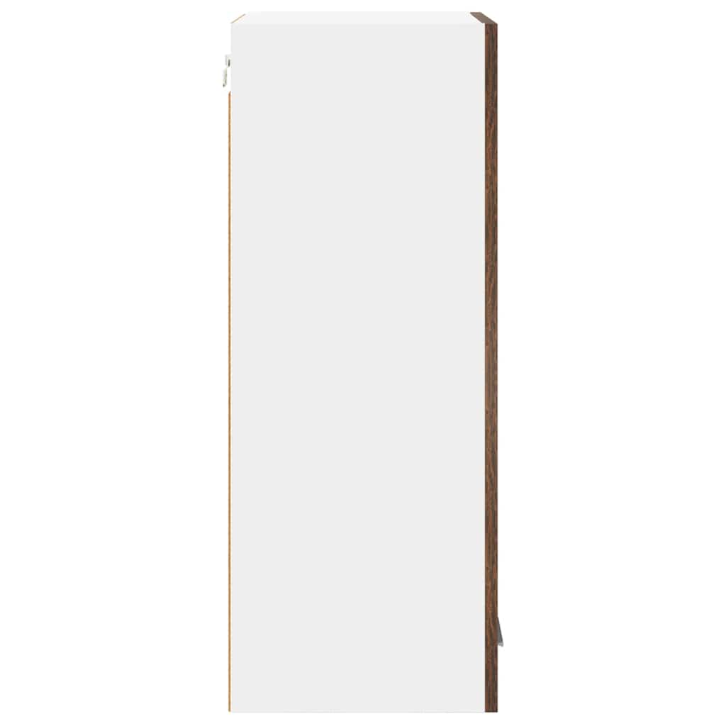 Hanging Cabinet with Door Smoked Oak and White 40 x 31 x 80 cm