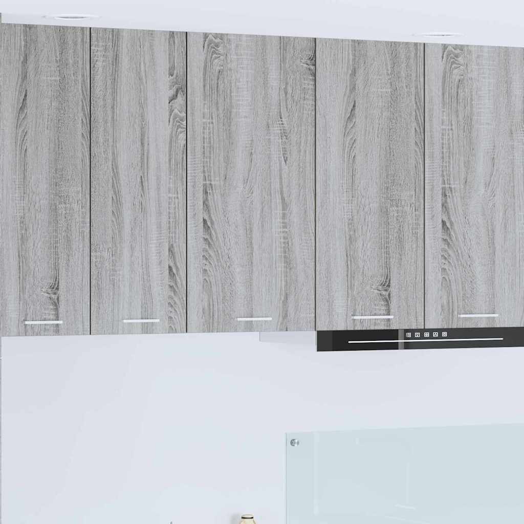 Hanging Cabinet with Door Grey Sonoma and White 40 x 31 x 80 cm
