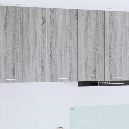 Hanging Cabinet with Door Grey Sonoma and White 40 x 31 x 80 cm