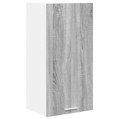 Hanging Cabinet with Door Grey Sonoma and White 40 x 31 x 80 cm