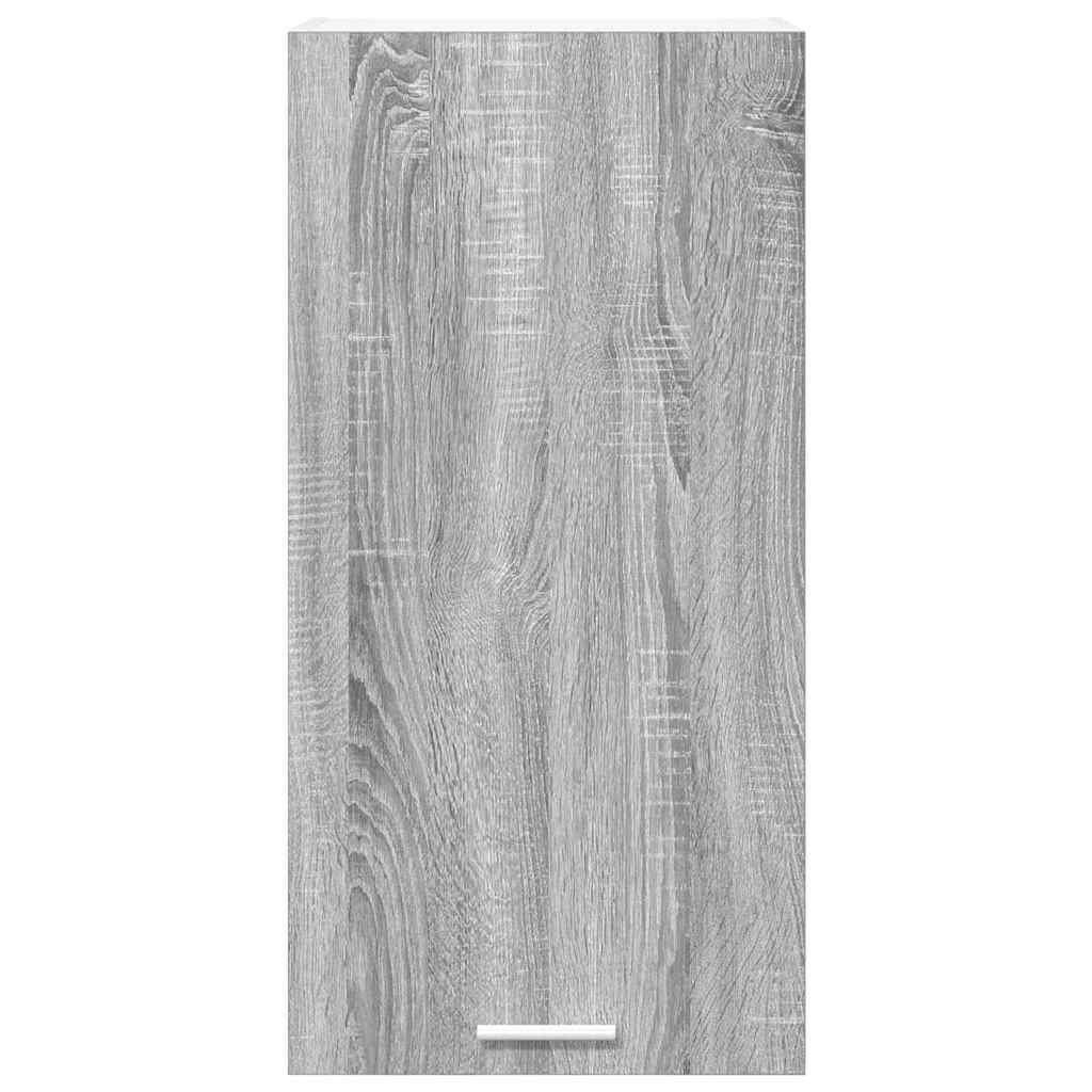 Hanging Cabinet with Door Grey Sonoma and White 40 x 31 x 80 cm