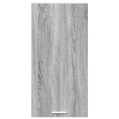 Hanging Cabinet with Door Grey Sonoma and White 40 x 31 x 80 cm