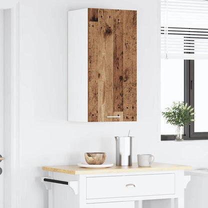 Hanging Cabinet with Storage Old Wood and White 40 x 31 x 80 cm