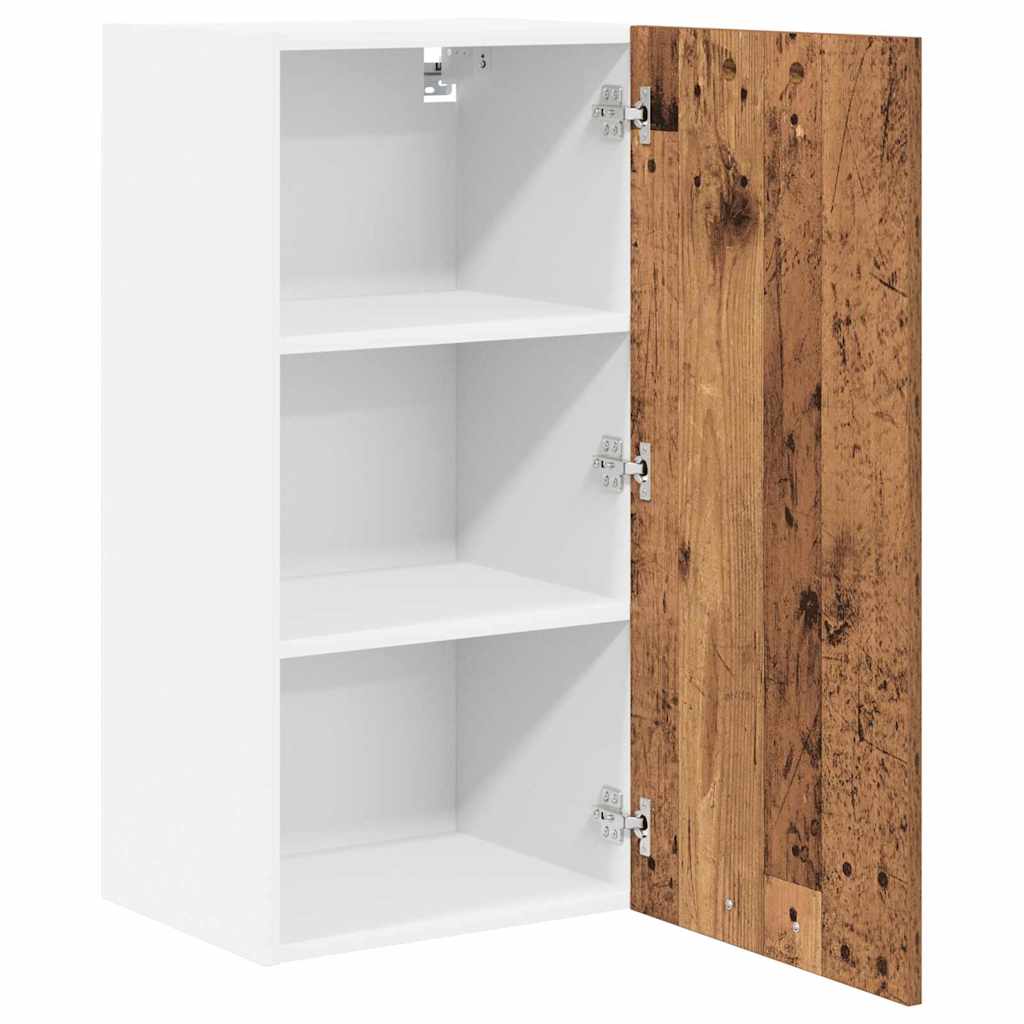 Hanging Cabinet with Storage Old Wood and White 40 x 31 x 80 cm