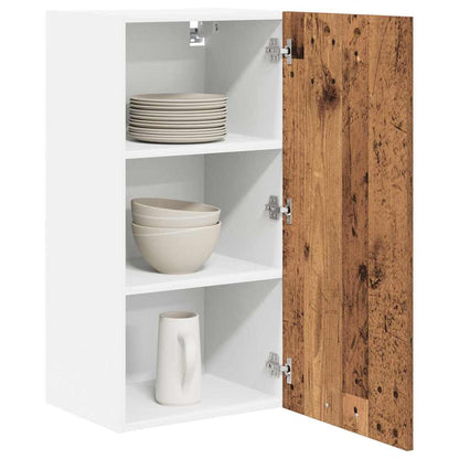 Hanging Cabinet with Storage Old Wood and White 40 x 31 x 80 cm