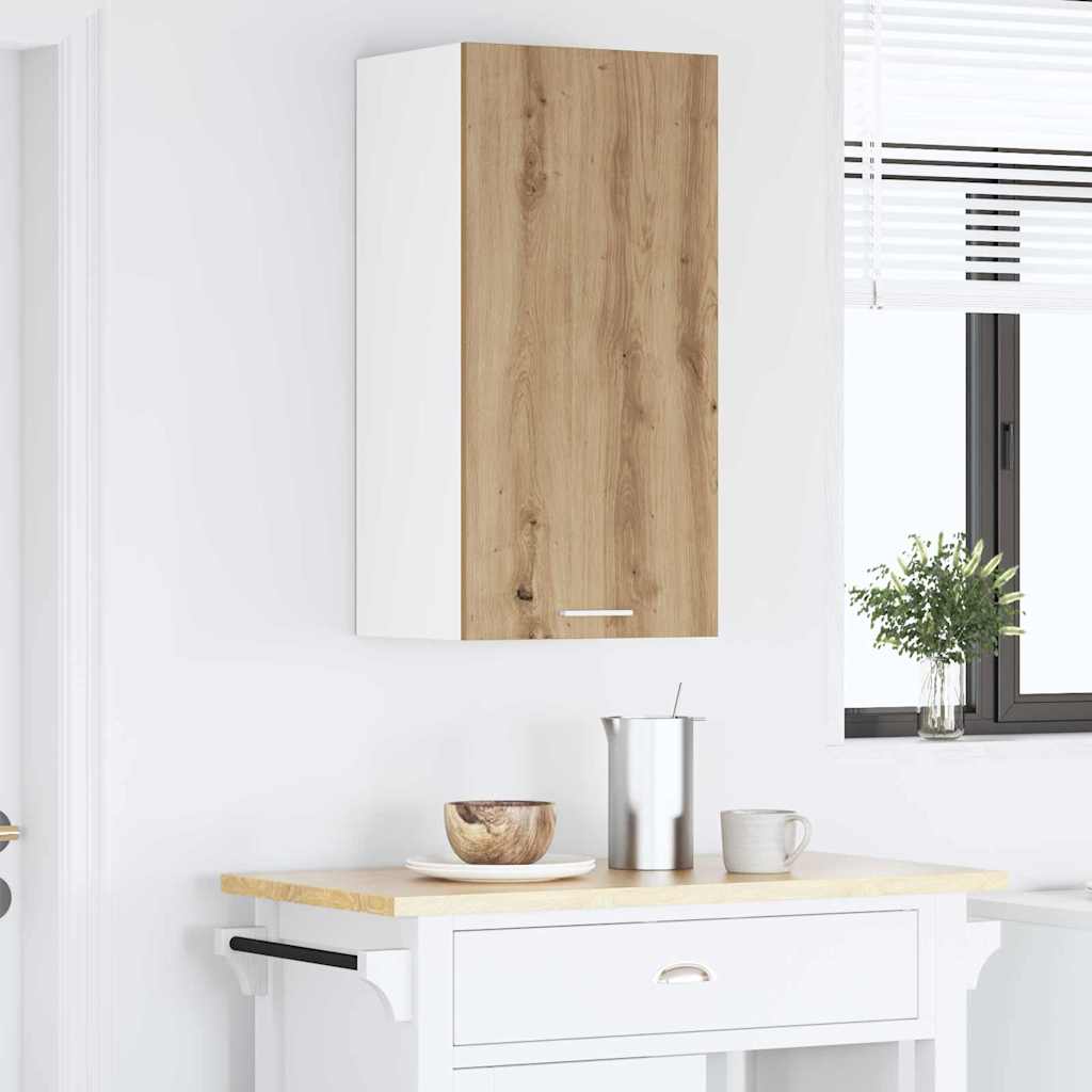 Hanging Cabinet with Door Artisan Oak and White 40 x 31 x 80 cm