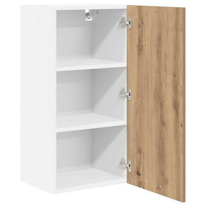 Hanging Cabinet with Door Artisan Oak and White 40 x 31 x 80 cm