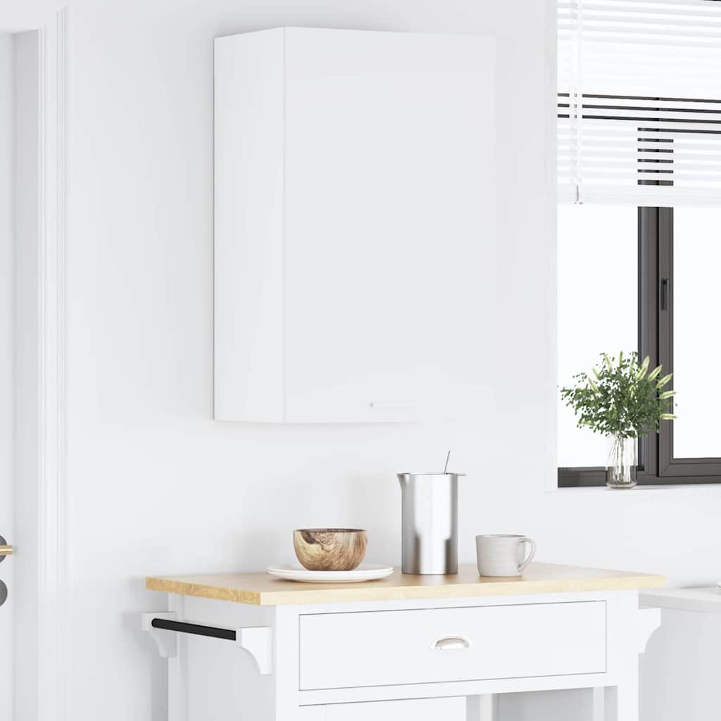 Hanging Cabinet with Door White 50 x 31 x 80 cm Engineered Wood