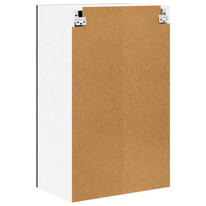 Hanging Cabinet with Door Black Oak and White 50 x 31 x 80 cm