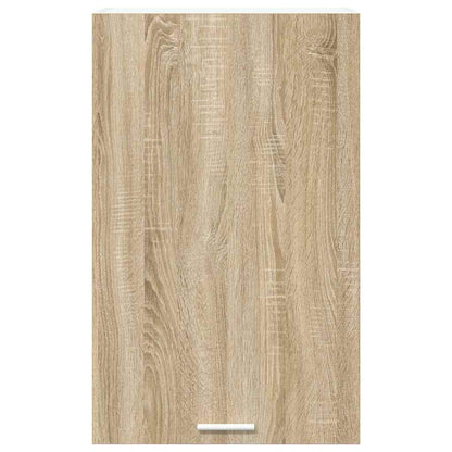 Hanging Cabinet with Door Sonoma Oak and White 50 x 31 x 80 cm