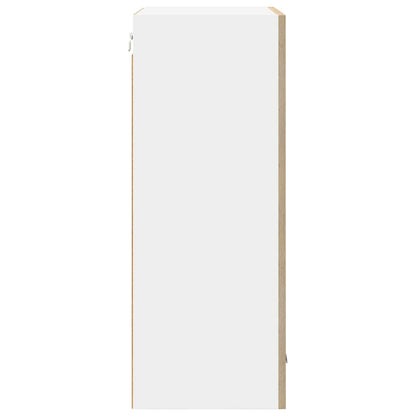 Hanging Cabinet with Door Sonoma Oak and White 50 x 31 x 80 cm