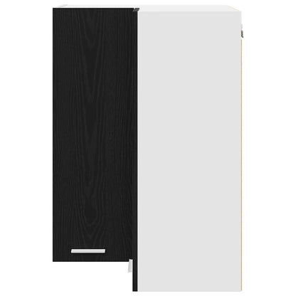 Hanging Cabinet Black Oak and White 57 x 57 x 80 cm