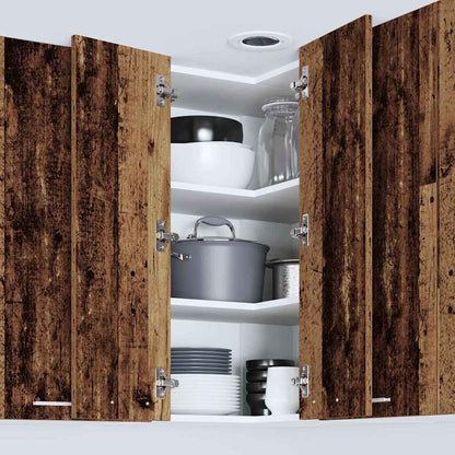 Hanging Cabinet with Storage Old Wood and White 57 x 57 x 80 cm