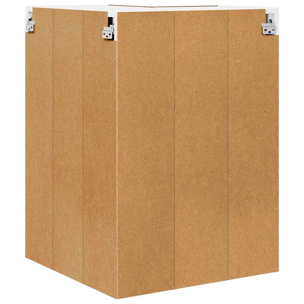 Hanging Cabinet with Storage Old Wood and White 57 x 57 x 80 cm