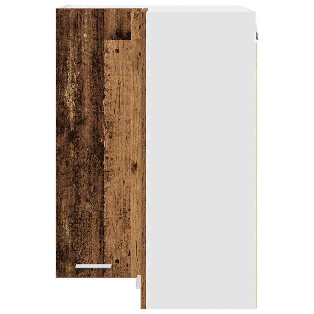 Hanging Cabinet with Storage Old Wood and White 57 x 57 x 80 cm
