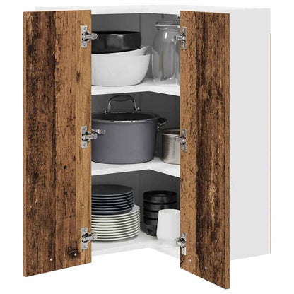 Hanging Cabinet Old Wood and White 57 x 57 x 80 cm
