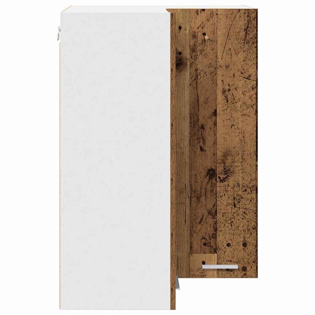 Hanging Cabinet with Storage Old Wood and White 57 x 57 x 80 cm