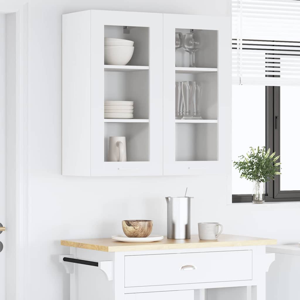 Hanging Cabinet 2 pcs White Engineered Wood