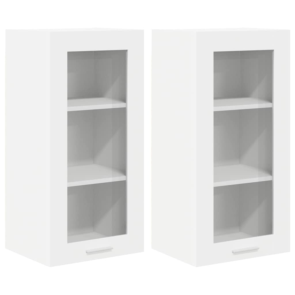 Hanging Cabinet 2 pcs White 40 x 31 x 80 cm Engineered Wood