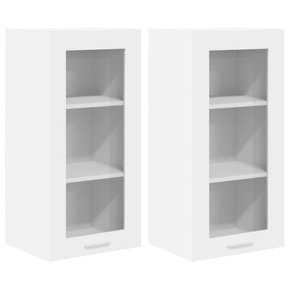 Hanging Cabinet 2 pcs White 40 x 31 x 80 cm Engineered Wood