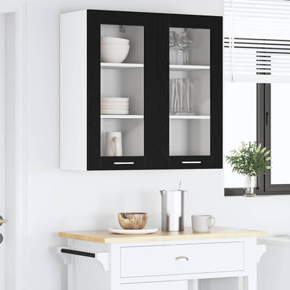 Hanging Cabinet Black Oak 40 x 31 x 80 cm Engineered Wood