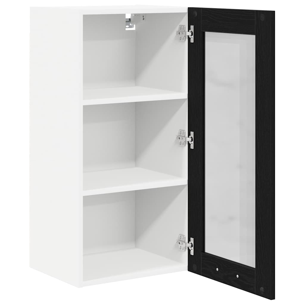 Hanging Cabinet Black Oak 40 x 31 x 80 cm Engineered Wood
