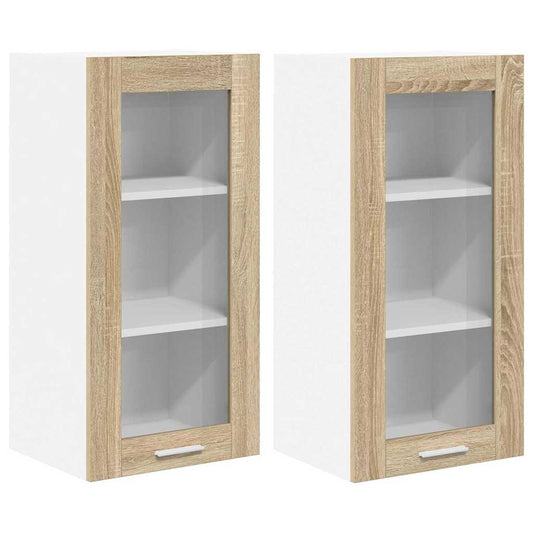 Hanging Cabinet 2 pcs Sonoma Oak Engineered Wood