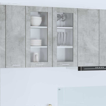 Hanging Cabinet with Door 2 pcs Concrete Grey 40 x 31 x 80 cm