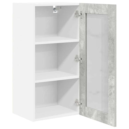 Hanging Cabinet with Door 2 pcs Concrete Grey 40 x 31 x 80 cm
