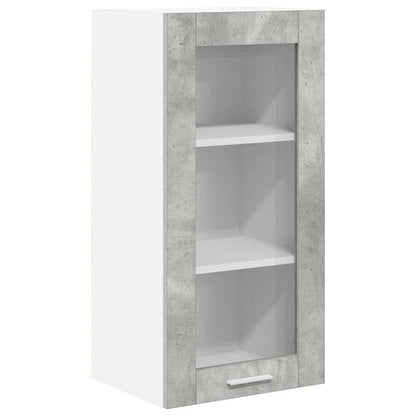 Hanging Cabinet with Door 2 pcs Concrete Grey 40 x 31 x 80 cm