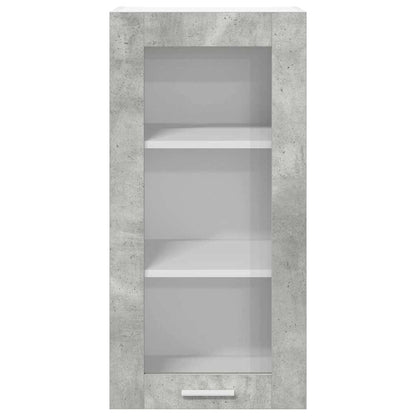 Hanging Cabinet with Door 2 pcs Concrete Grey 40 x 31 x 80 cm