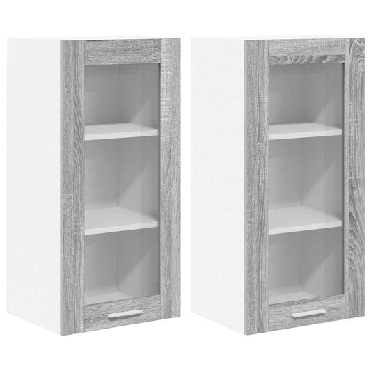 Hanging Cabinet 2 pcs Grey Sonoma Engineered Wood