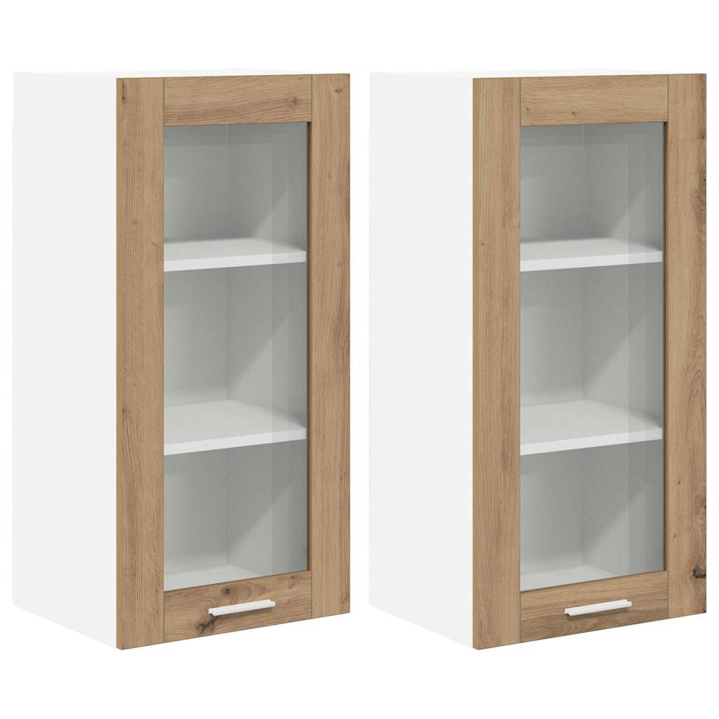 Hanging Cabinet with Storage 2 pcs Artisan Oak 40 x 31 x 80 cm