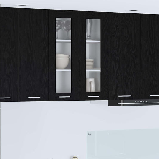 Hanging Cabinet Black Oak 60 x 31 x 80 cm Engineered Wood