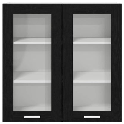 Hanging Cabinet Black Oak 80 x 31 x 80 cm Engineered Wood