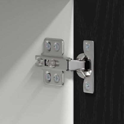 Hanging Cabinet with Door Black Oak and White 50 x 31 x 100 cm