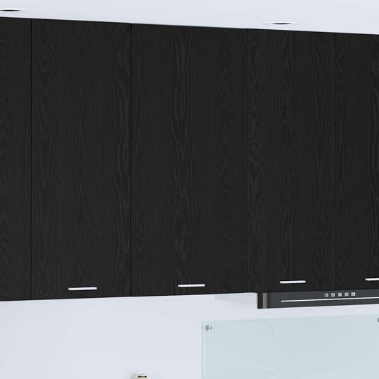 Hanging Cabinet Black Oak and White 50 x 31 x 100 cm
