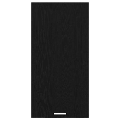 Hanging Cabinet with Door Black Oak and White 50 x 31 x 100 cm