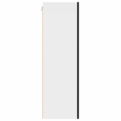 Hanging Cabinet with Door Black Oak and White 50 x 31 x 100 cm